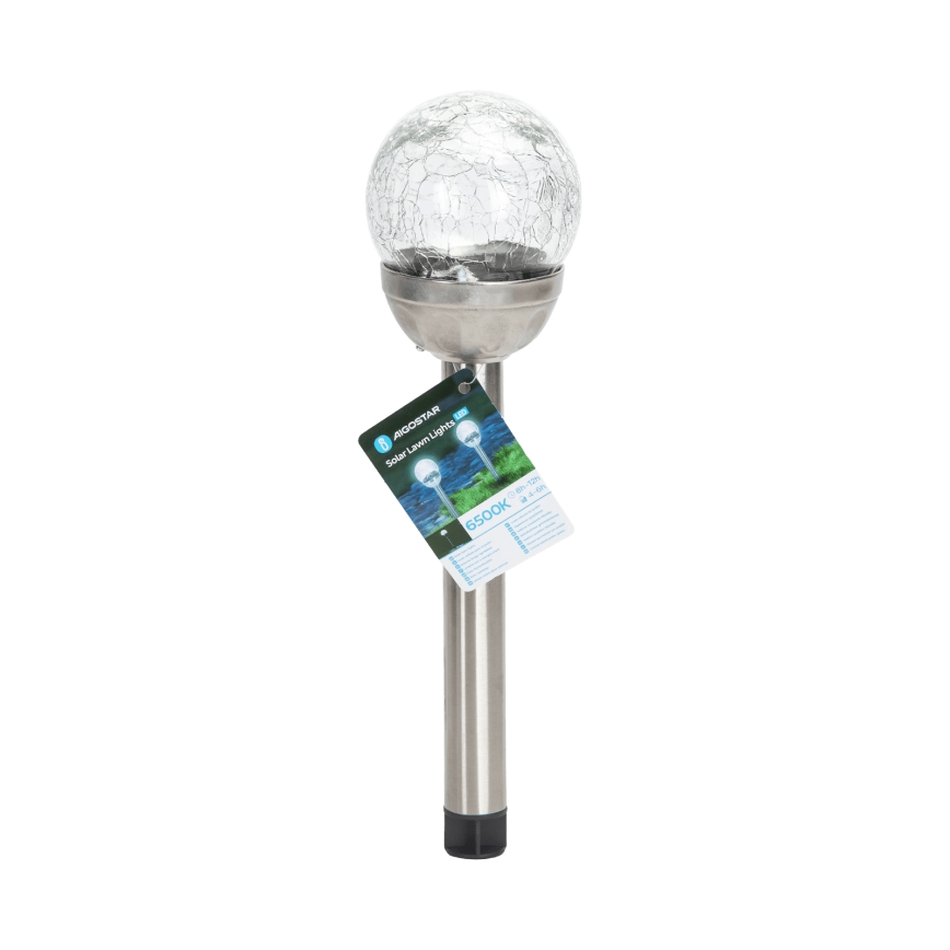 Aigostar - LED šviestuvas, įkraunamas saulės energija LED/0,006W/1,2V 37,8cm matinis chromas 6500K IP44 100 mAh