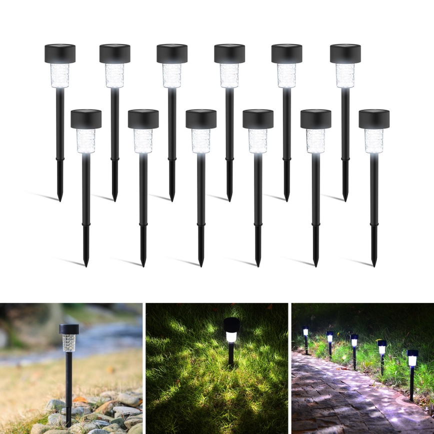 Aigostar - LED šviestuvas, įkraunamas saulės energija LED/0,06W/2V 32,7 cm 6500K IP44 600 mAh juoda