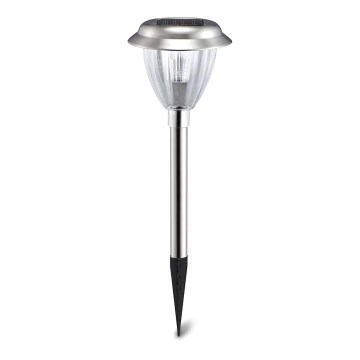 Aigostar - LED šviestuvas, įkraunamas saulės energija LED/0,08W/2V 30,4 cm 200 mAh 6500K IP44 matinis chromas