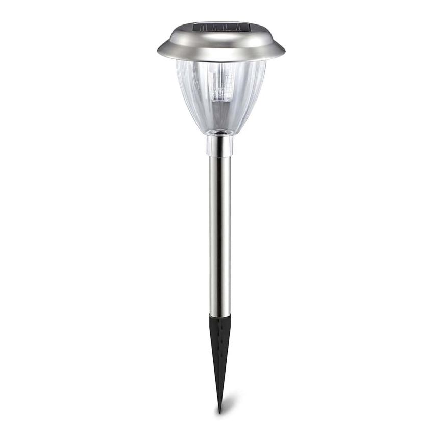Aigostar - LED šviestuvas, įkraunamas saulės energija LED/0,08W/2V 30,4 cm 200 mAh 6500K IP44 matinis chromas