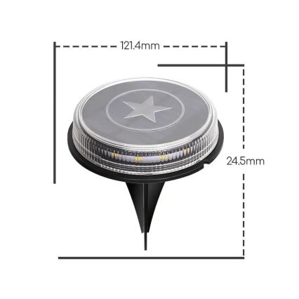 Aigostar - LED šviestuvas, įkraunamas saulės energija LED/0,6W/5,5V 24,5 cm 500 mAh 3200K IP66 juoda