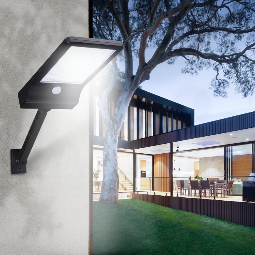 Aigostar - LED Saulės energijos gatvės lempa su jutikliu LED/3W/3,7V1800 mAh IP44 3000/4000/5000K + nuotolinio valdymo pultas