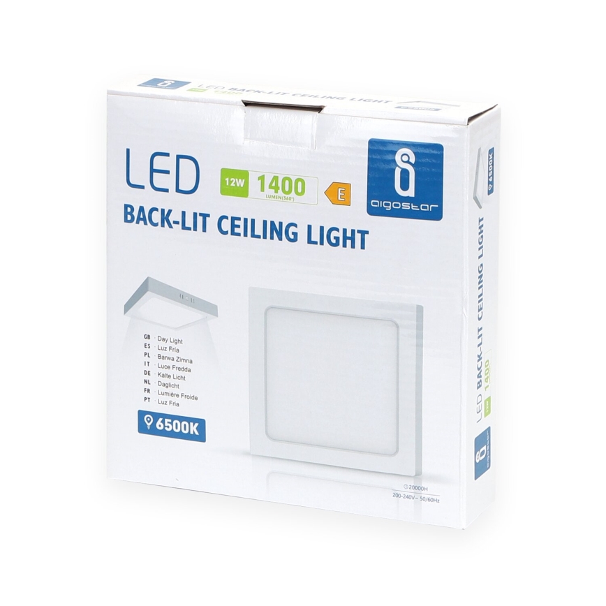 Aigostar - LED tvirtinamas lubinis šviestuvas LED/12W/230V 17,3x17,3 cm 6500K balta