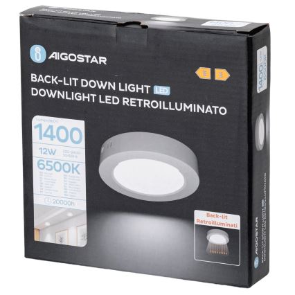 Aigostar - LED tvirtinamas lubinis šviestuvas LED/12W/230V diametras 17,4 cm 6500K balta