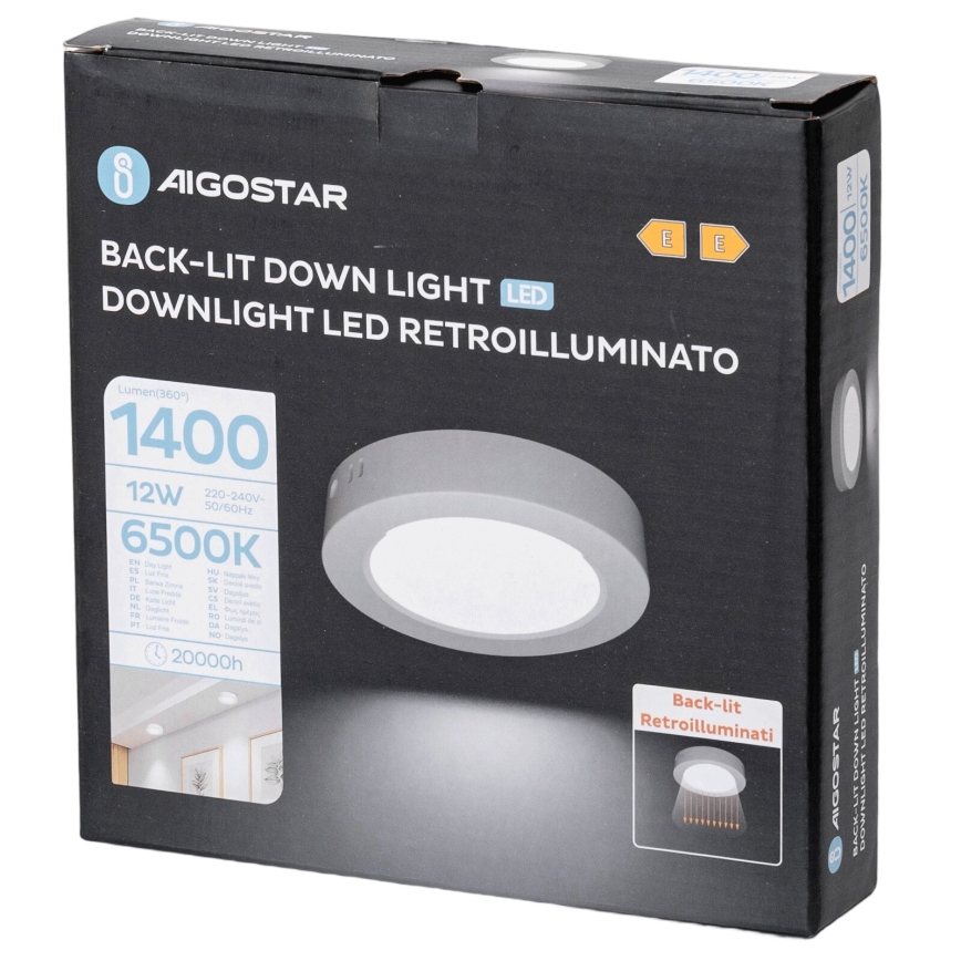 Aigostar - LED tvirtinamas lubinis šviestuvas LED/12W/230V diametras 17,4 cm 6500K balta