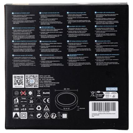 Aigostar - LED tvirtinamas lubinis šviestuvas LED/18W/230V diametras 22,6 cm 4000K balta