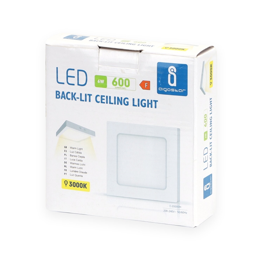 Aigostar - LED tvirtinamas lubinis šviestuvas LED/6W/230V 12,2x12,2 cm 3000K balta