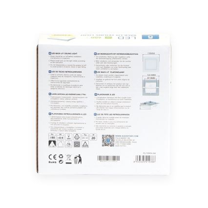 Aigostar - LED tvirtinamas lubinis šviestuvas LED/6W/230V 12,2x12,2 cm 3000K balta