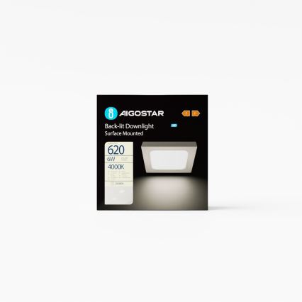 Aigostar - LED tvirtinamas lubinis šviestuvas LED/6W/230V 12,2x12,2 cm 4000K balta