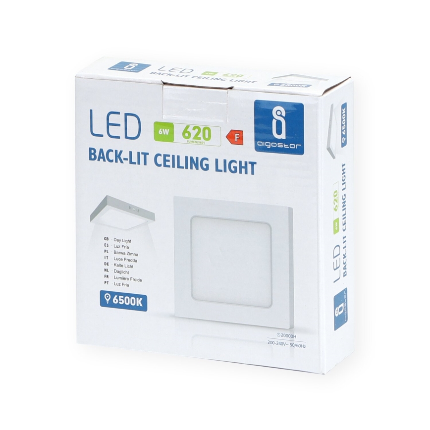 Aigostar - LED tvirtinamas lubinis šviestuvas LED/6W/230V 12,2x12,2 cm 6500K balta