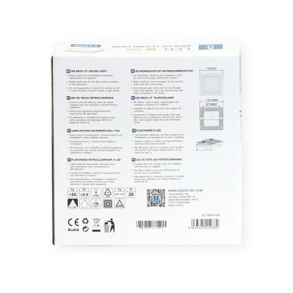 Aigostar - LED tvirtinamas lubinis šviestuvas LED/6W/230V 12,2x12,2 cm 6500K balta