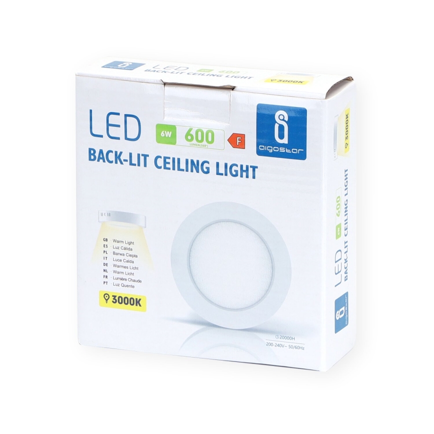 Aigostar - LED tvirtinamas lubinis šviestuvas LED/6W/230V diametras 12,3 cm 3000K balta