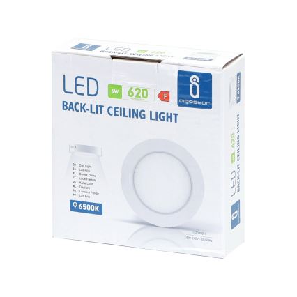 Aigostar - LED tvirtinamas lubinis šviestuvas LED/6W/230V diametras 12,3 cm 3000K balta