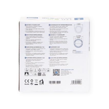 Aigostar - LED tvirtinamas lubinis šviestuvas LED/6W/230V diametras 12,3 cm 3000K balta