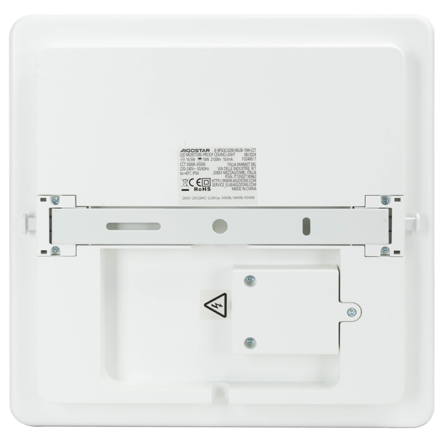 Aigostar - reguliuojamas LED lubinis šviestuvas vonios kambariui LED/18W/230V 3000K-6500K IP54 + nuotolinis valdymas