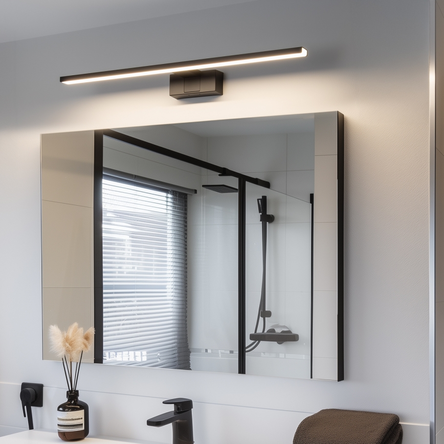 Aigostar - LED vonios veidrodžio apšvietimas LED/12W/230V 4000K 60 cm IP44 juoda