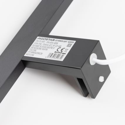 Aigostar - LED vonios veidrodžio apšvietimas LED/12W/230V 4000K 60 cm IP44 juoda
