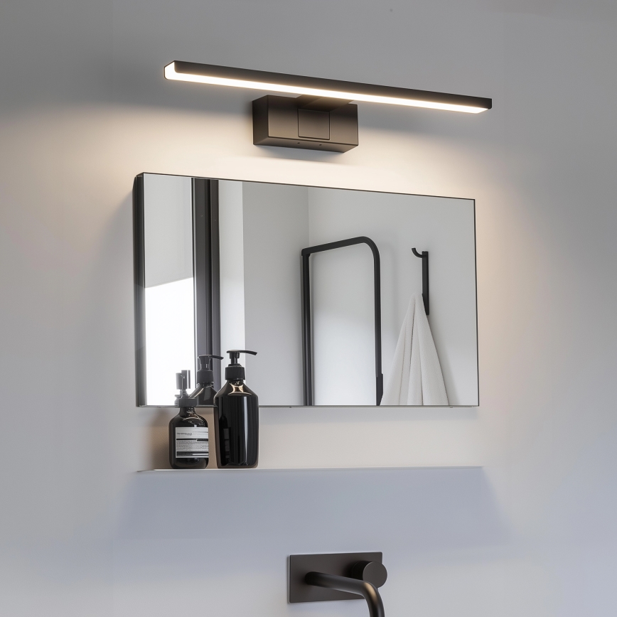 Aigostar - LED vonios veidrodžio apšvietimas LED/8W/230V 4000K 40 cm IP44 juoda