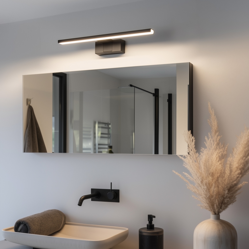 Aigostar - LED vonios veidrodžio apšvietimas LED/8W/230V 4000K 40 cm IP44 juoda