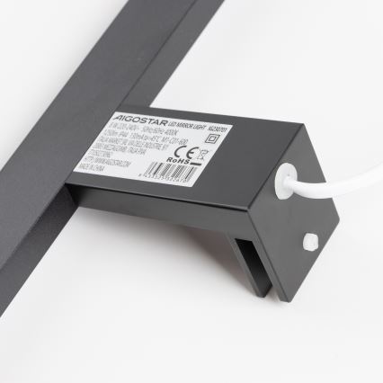 Aigostar - LED vonios veidrodžio apšvietimas LED/8W/230V 4000K 40 cm IP44 juoda