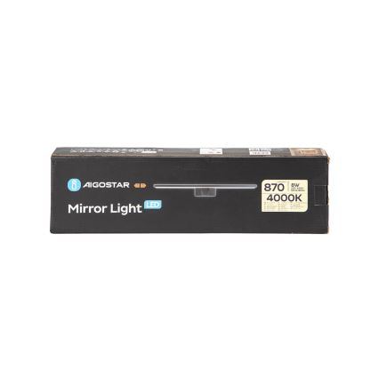 Aigostar - LED vonios veidrodžio apšvietimas LED/8W/230V 4000K 40 cm IP44 juoda