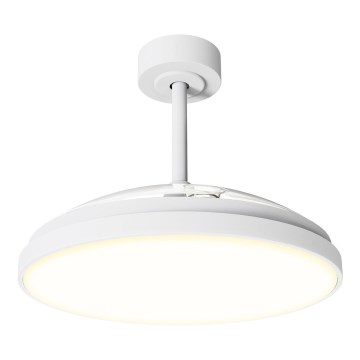 Aigostar - lubinis ventiliatorius su reguliuojamu LED apšvietimu LED/50W/230V 2700-6500K skers. 106cm balta + nuotolinis valdymas