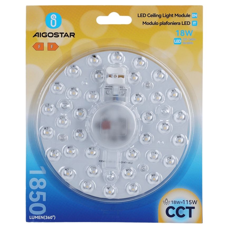 Aigostar - magnetinis LED modulis LED/18W/230V 3000/4000/6500K