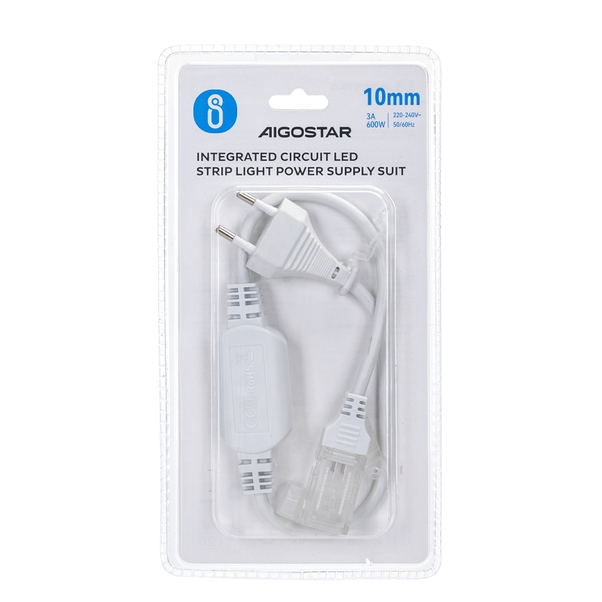 Aigostar - Maitinimo šaltinis LED juostoms 10 mm 600W/230V baltas