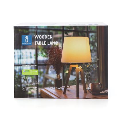 Aigostar - Medinė stalinė lempa 1xE27/60W/230V iš pušies