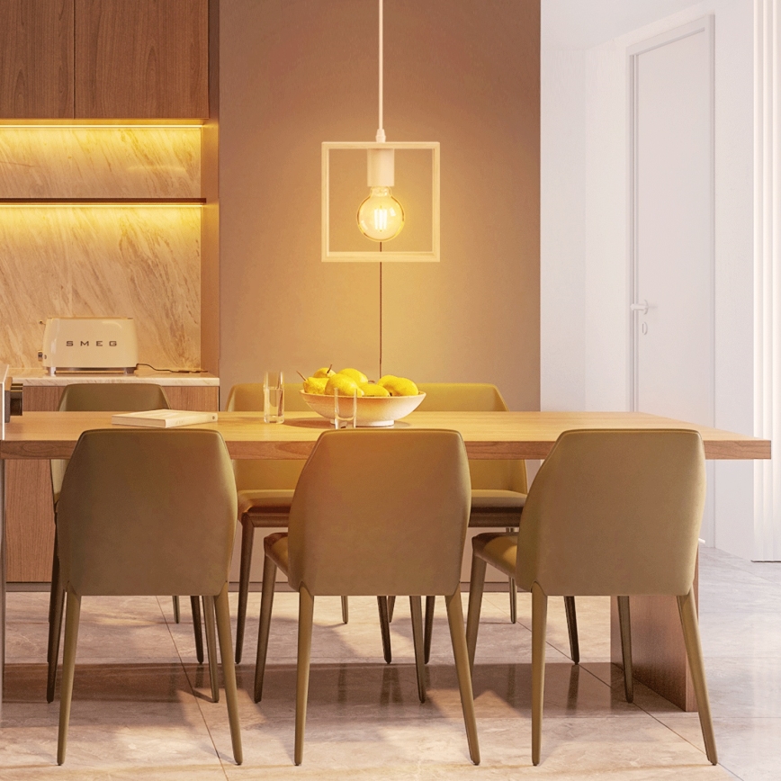 Aigostar - medinis pakabinamas šviestuvas ant laido 1xE27/60W/230V, iš pušies