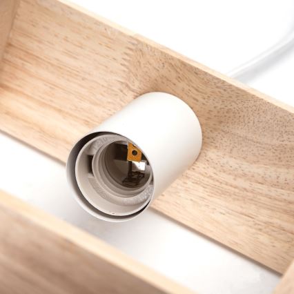 Aigostar - medinis pakabinamas šviestuvas ant laido 1xE27/60W/230V, iš pušies