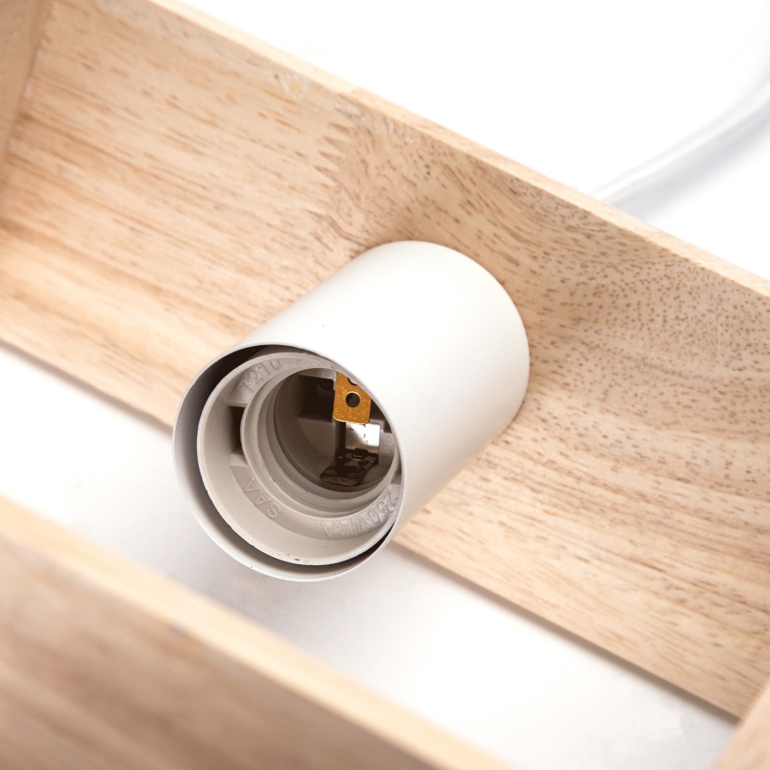 Aigostar - medinis pakabinamas šviestuvas ant laido 1xE27/60W/230V, iš pušies