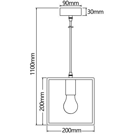 Aigostar - medinis pakabinamas šviestuvas ant laido 1xE27/60W/230V, iš pušies