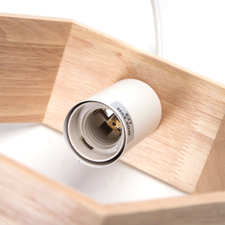 Aigostar - Medinis pakabinamas šviestuvas ant laido 1xE27/60W/230V iš pušies