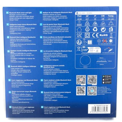 Aigostar - LED reguliuojamas sieninis šviestuvas MESH Smart LED/12W/230V 2700-6500K juodas