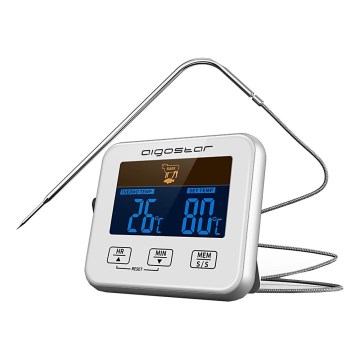 Aigostar - Mėsos termometras su LCD ekranu 0-250 °C 2xAAA