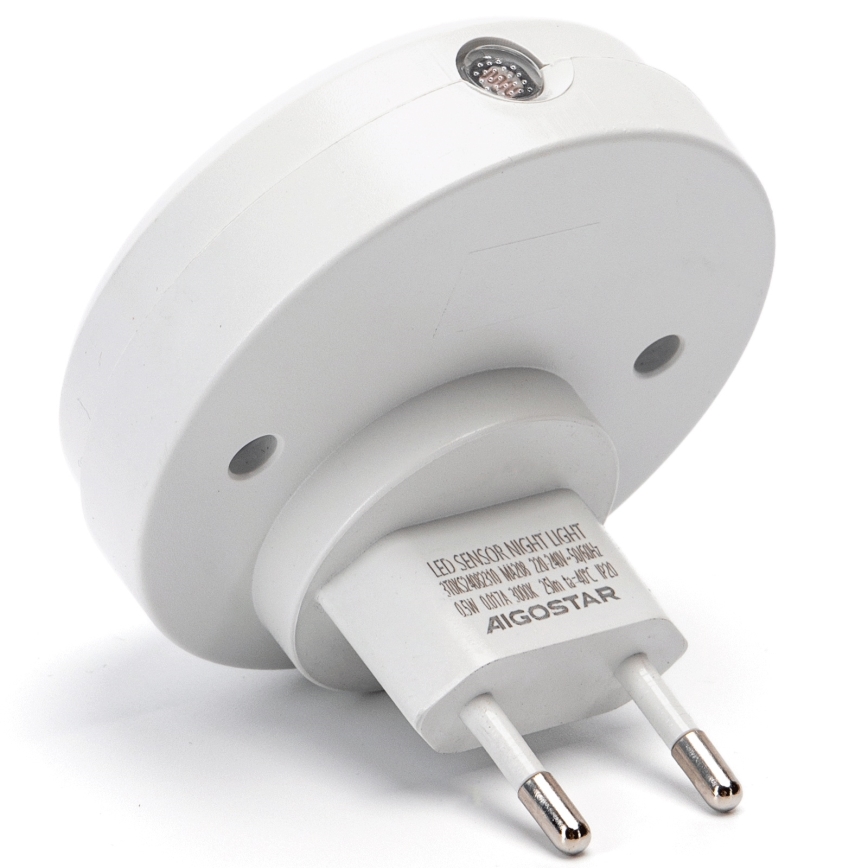 Aigostar - LED Naktinė lemputė su prieblandos jutikliu LED/0,5W/230V 6500K