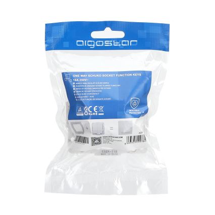 Aigostar - Namų elektros lizdas be rėmelio SCHUKO 250V baltas