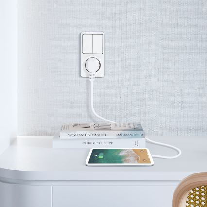 Aigostar - Namų jungiklis 2P su lizdu 1x10A/250V SCHUKO