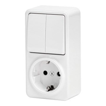 Aigostar - Namų jungiklis 2P su lizdu 1x10A/250V