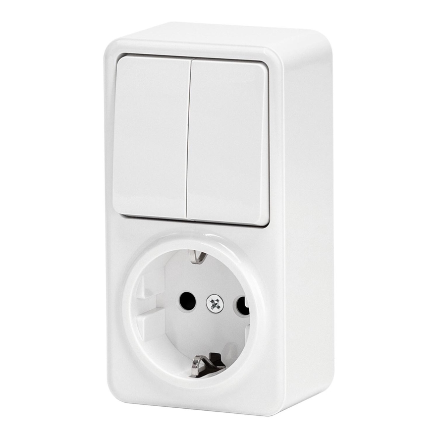Aigostar - Namų jungiklis 2P su lizdu 1x10A/250V