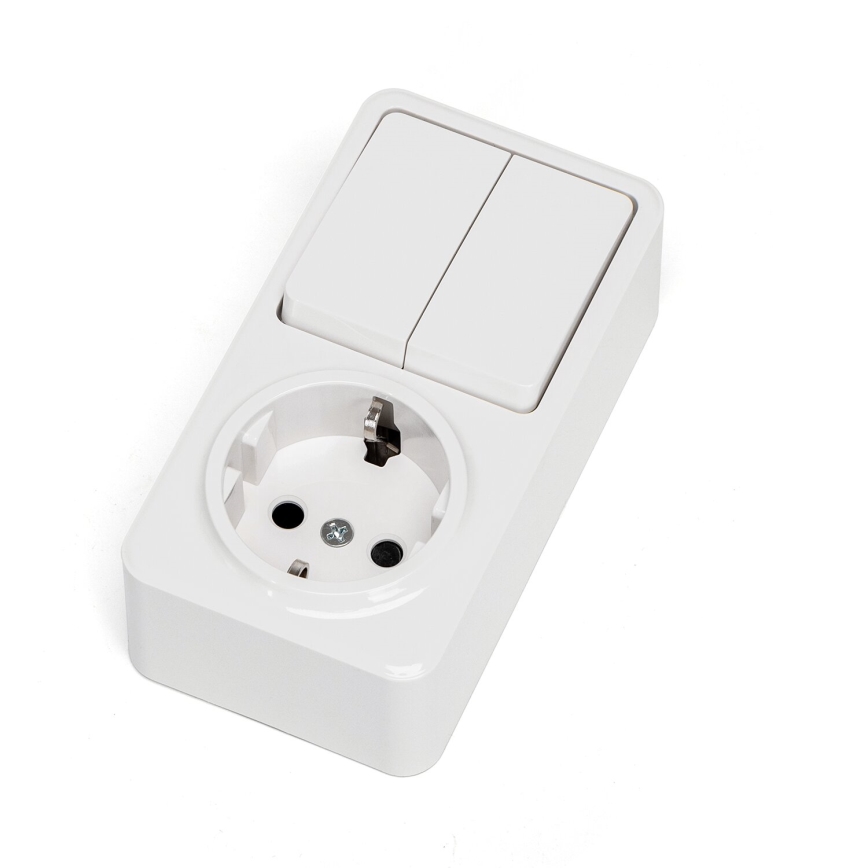 Aigostar - Namų jungiklis 2P su lizdu 1x10A/250V