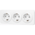 Aigostar - Namų lizdas su rėmeliu 3 vietų SCHUKO 250V/16A baltas