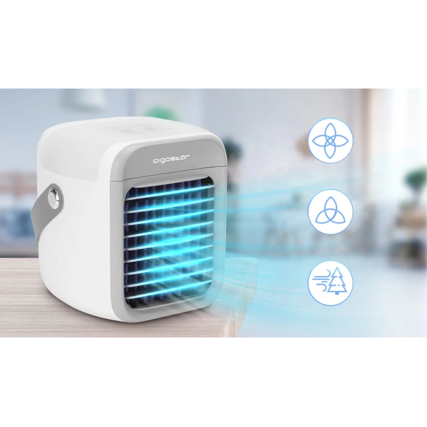 Aigostar - Nešiojamas air cooler 8W/5V balta