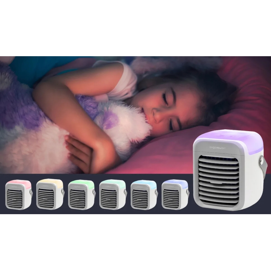 Aigostar - Nešiojamas air cooler 8W/5V balta