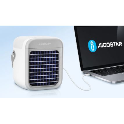 Aigostar - Nešiojamas air cooler 8W/5V balta