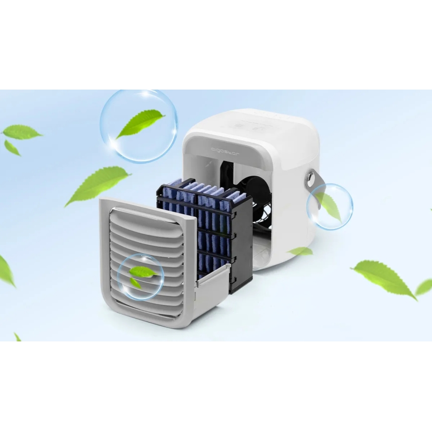 Aigostar - Nešiojamas air cooler 8W/5V balta
