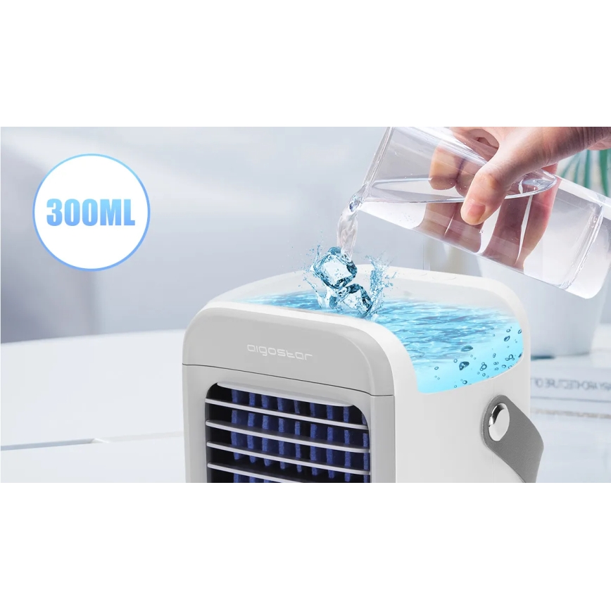 Aigostar - Nešiojamas air cooler 8W/5V balta