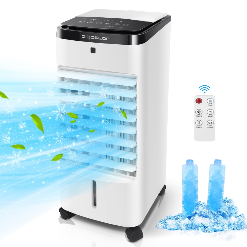 Aigostar - Oro kondicionierius 60W/230V balta/juoda + nuotolinio valdymo pultas