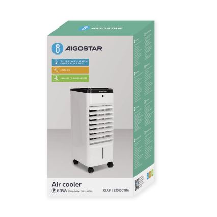 Aigostar - Oro kondicionierius 60W/230V balta/juoda + nuotolinio valdymo pultas